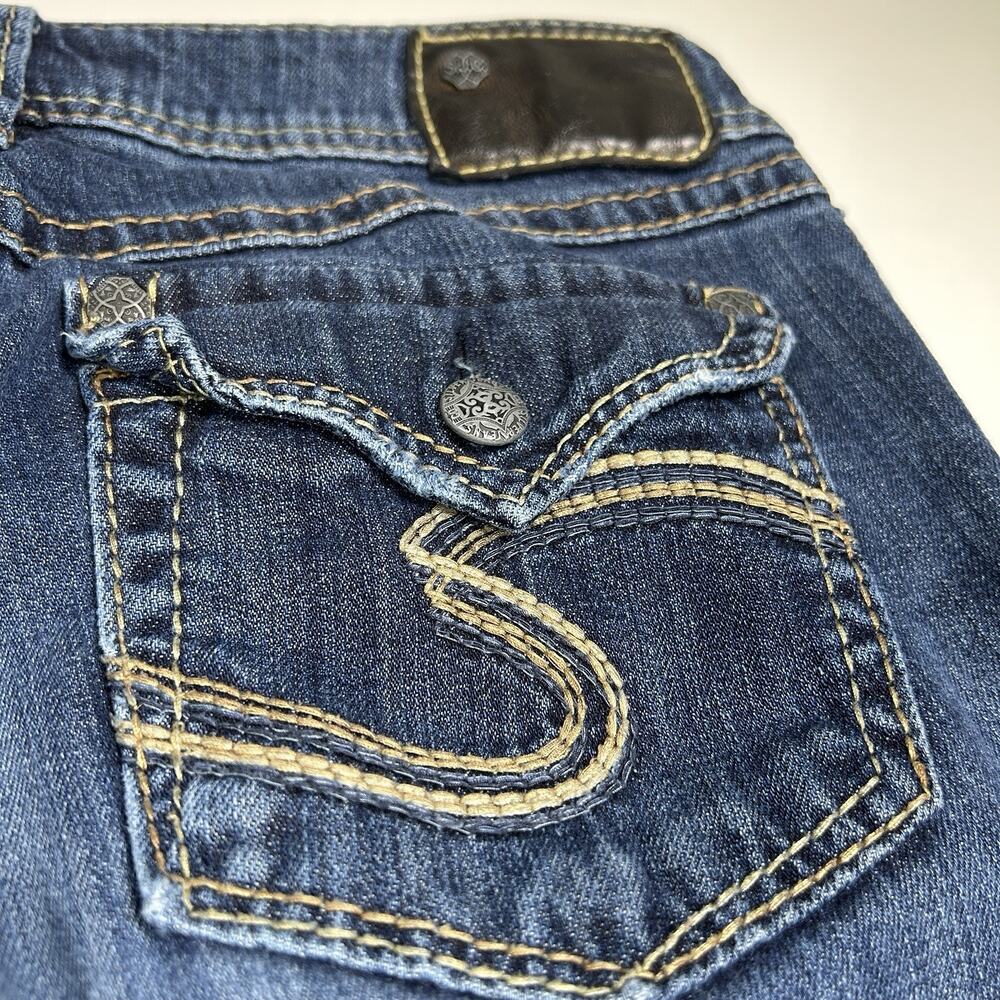 Silver Jeans Co Suki Surplus Womens 28x29 Bootcut Jeans Embroidered Flap Pockets